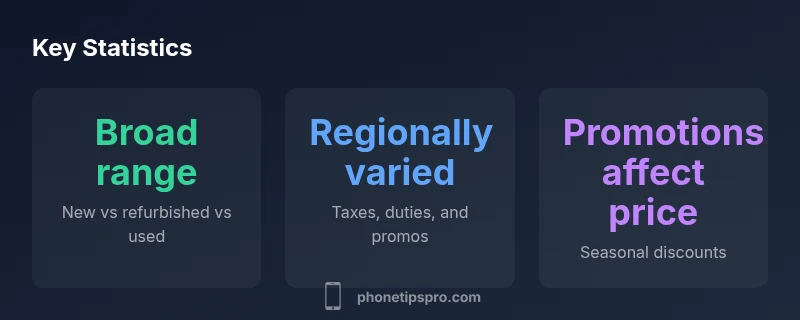 Infographic showing iPhone 14 Plus price ranges and factors