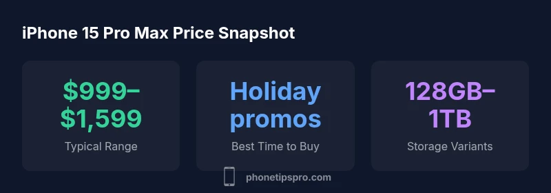 Price snapshot visual showing range, promotions, and storage variants