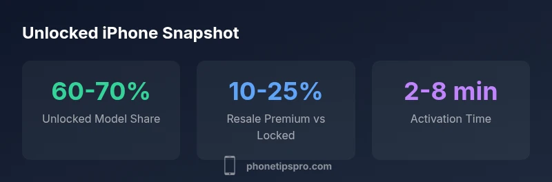 Stats infographic about unlocked iPhones