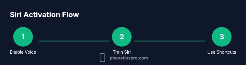 Process diagram showing Siri activation flow on iPhone 16