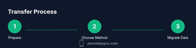Infographic showing a 3-step iPhone to iPhone data transfer process