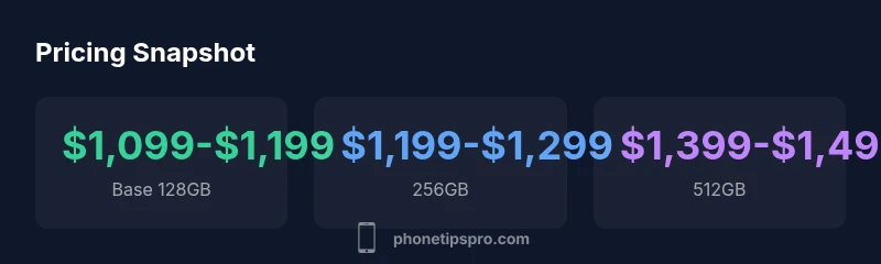 Infographic showing price ranges for iPhone 17 Pro Max across storage tiers