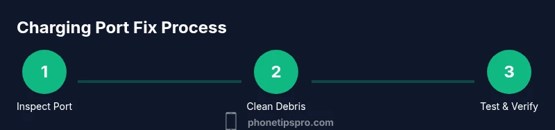 Three-step process for fixing iPhone charging port