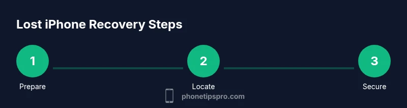 Process infographic showing steps to recover a lost iPhone
