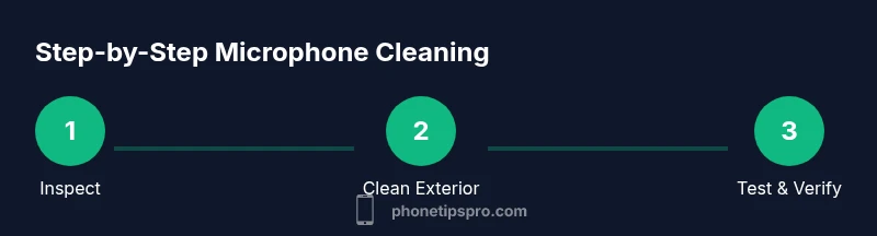 Process flow for cleaning iPhone microphone