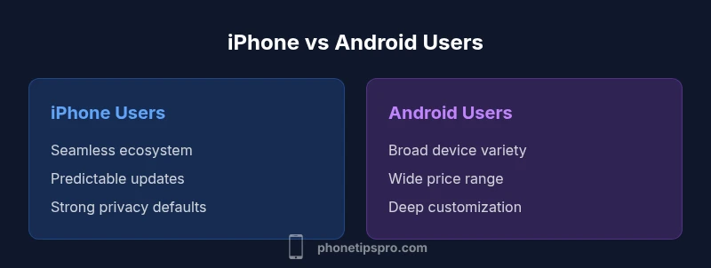 Infographic comparing iPhone users and Android users