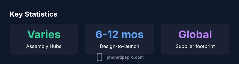 Infographic showing iPhone origin components and assembly regions