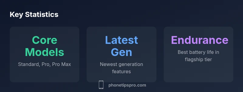 Tailwind-styled infographic of the current iPhone lineup