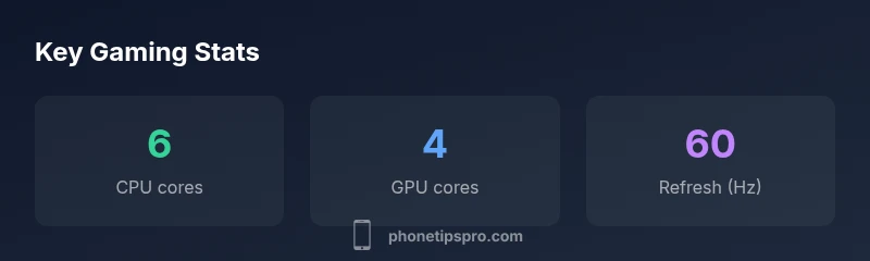 infographic showing CPU cores, GPU cores, and display refresh rate for iPhone 13
