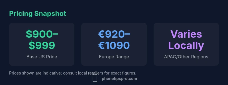 Infographic showing iPhone 16 price ranges by region