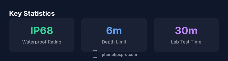 Infographic showing iPhone 15 waterproofing stats