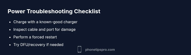 Checklist for fixing iPhone power issues