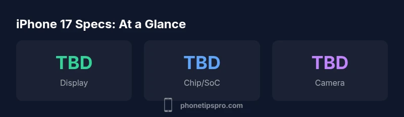 Infographic showing iPhone 17 specs categories