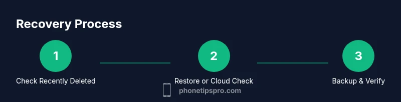 Infographic showing a 3-step data recovery process for iPhone photos