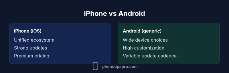Infographic comparing iPhone and Android ecosystems