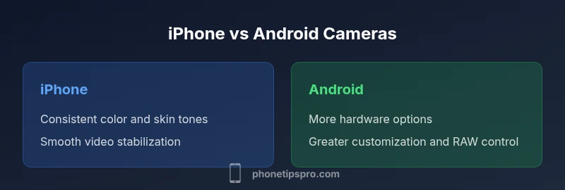 Infographic comparing iPhone and Android cameras