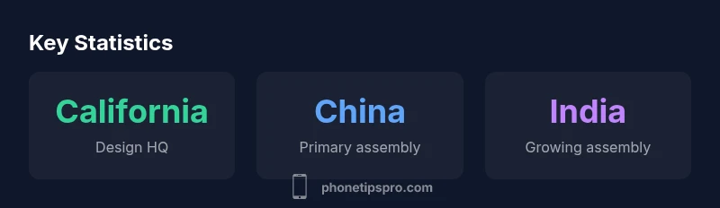 Infographic showing iPhone manufacturing regions