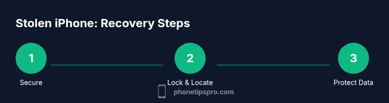 Process infographic for stolen iPhone steps