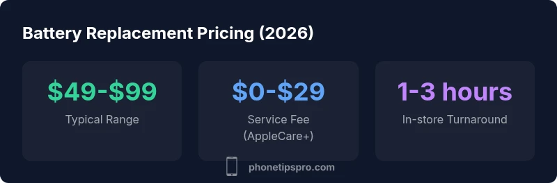 Infographic showing battery replacement pricing