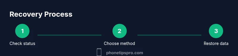 Process infographic showing steps to recover a locked iPhone
