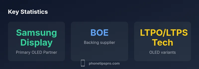 Infographic showing top iPhone display suppliers and OLED tech