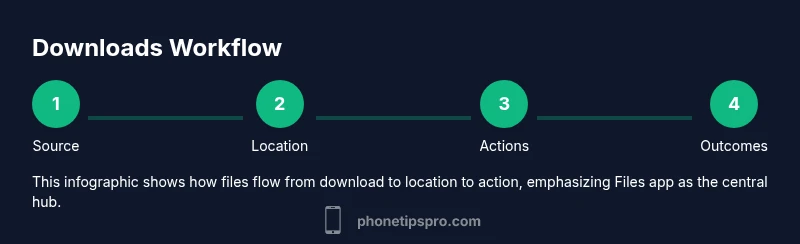 Process diagram showing where iPhone downloads are stored