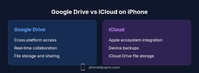 Comparison of Google Drive vs iCloud on iPhone