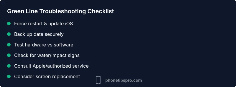 Checklist for diagnosing iPhone green line issues