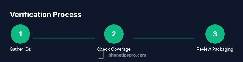 Process diagram showing steps to verify iPhone refurbishment status
