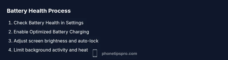 Process infographic showing steps to preserve iPhone battery health