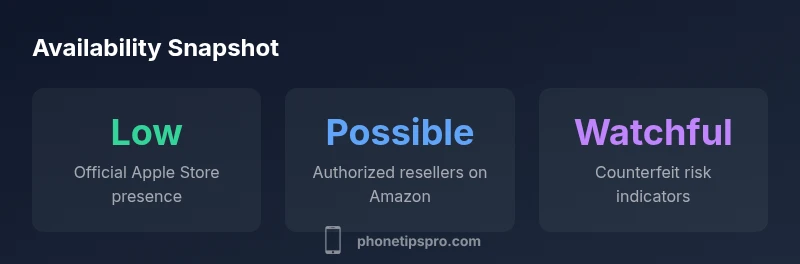 Infographic showing availability indicators for iPhone models on Amazon