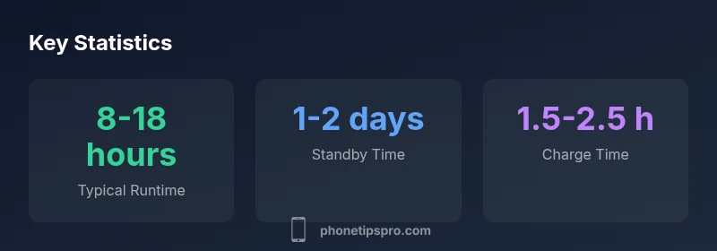 Infographic showing iPhone battery life ranges and charging times