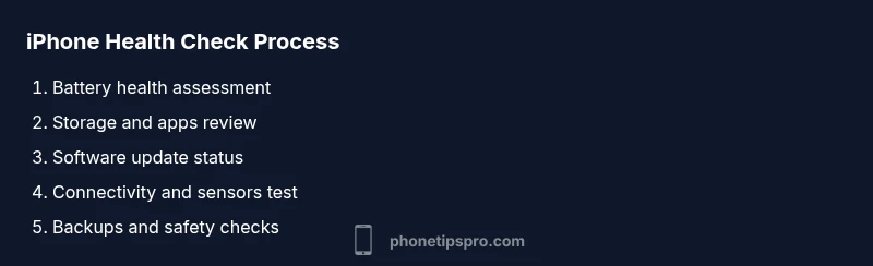 Process infographic showing step-by-step iPhone health checks