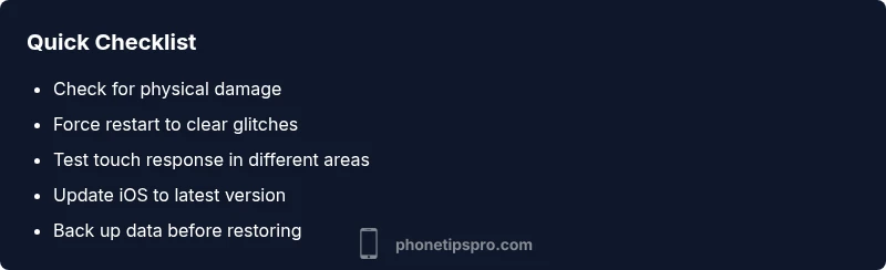 Checklist for troubleshooting unresponsive iPhone screen