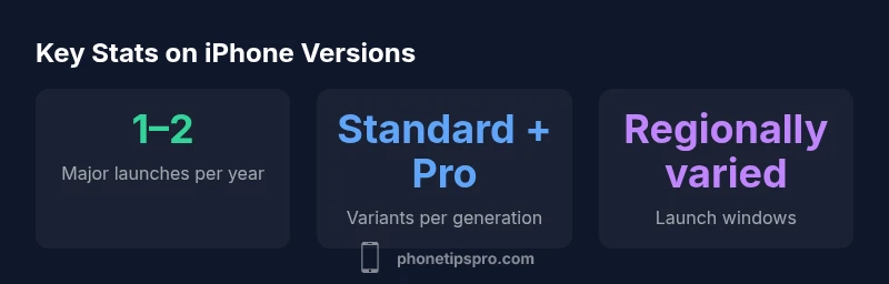 Infographic showing iPhone version release cadence and variants