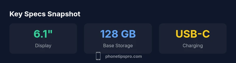 Infographic showing iPhone 16e specs and features