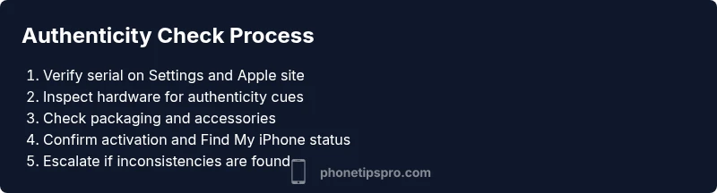 Process flow for iPhone authenticity check