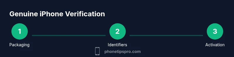 Infographic showing steps to verify iPhone authenticity