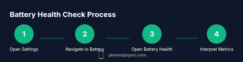 Process diagram showing Battery Health check steps
