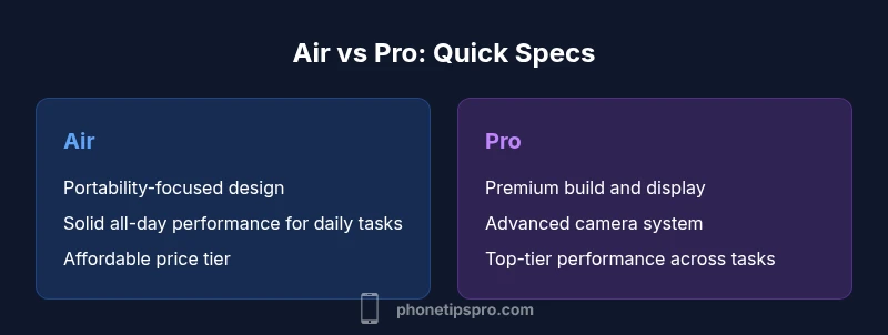 Comparison infographic for iPhone Air vs Pro