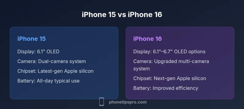 Two iPhone models side-by-side in a modern setup