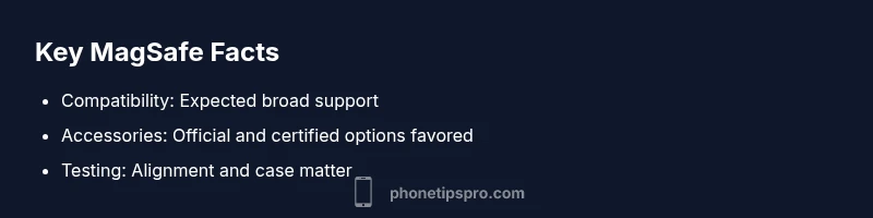 Infographic showing MagSafe ecosystem for iPhone models around 2026