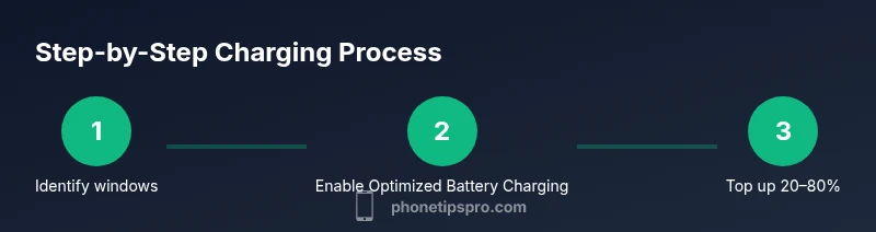 Infographic showing a 3-step charging process for iPhone longevity