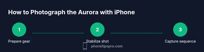 Process diagram for aurora photography with iPhone