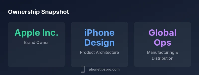 Infographic showing ownership and design responsibilities of the iPhone by Apple