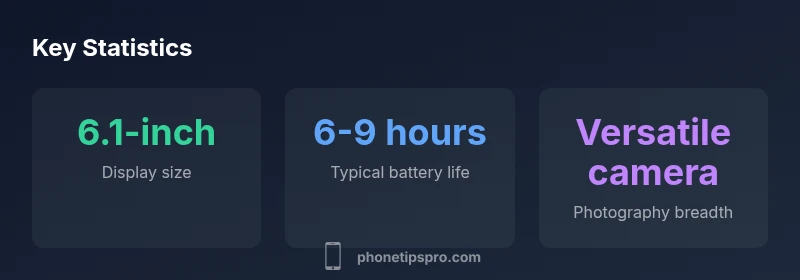 Infographic showing iPhone 16 6.1 inch stats