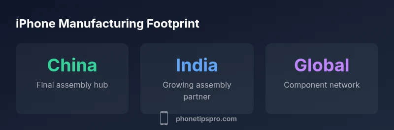 Infographic showing iPhone 17 Pro Max manufacturing footprint