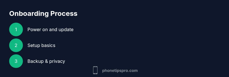 Infographic showing onboarding steps for iPhone beginners